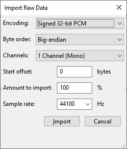 select Raw Data parameters