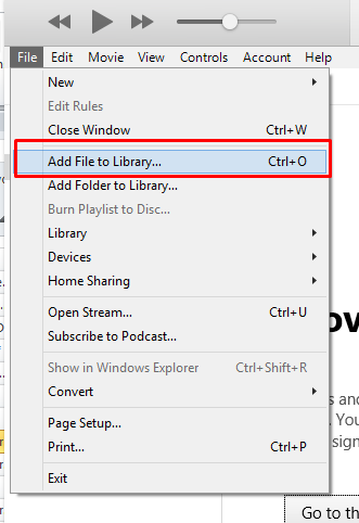 Add Music File to iTunes Library