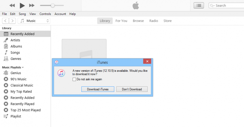 Instale a versão mais recente do iTunes