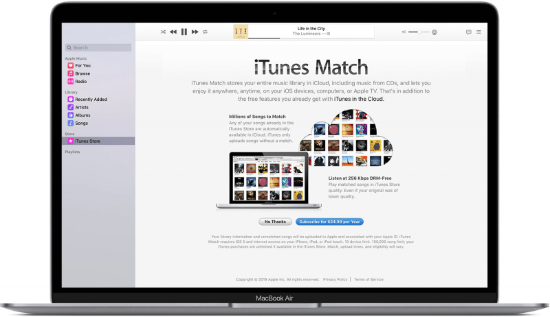 Desative o iTunes Match para corrigir a música que não está sendo transferida para o iPhone