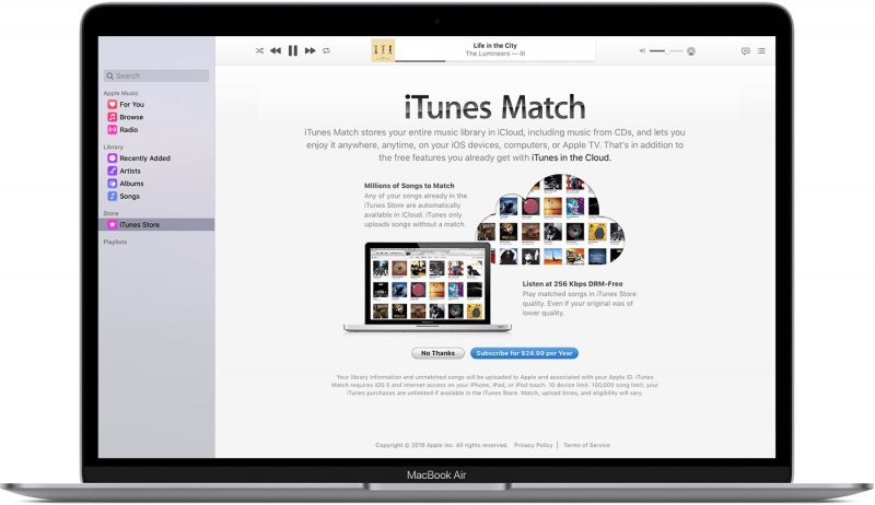 음악이 iPhone으로 전송되지 않는 문제를 해결하기 위해 iTunes Match 끄기