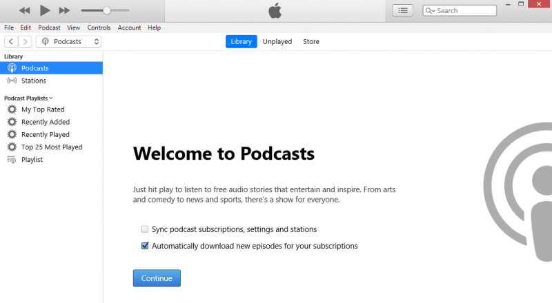 Android에서 iTunes 팟캐스트 듣기