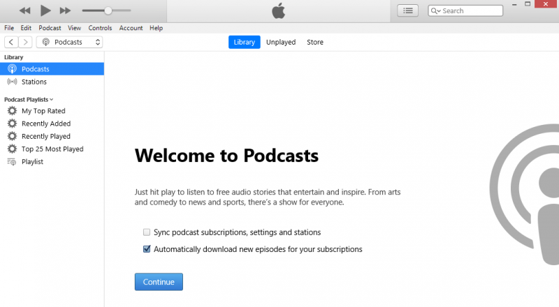 Lyssna på iTunes Podcasts på Android