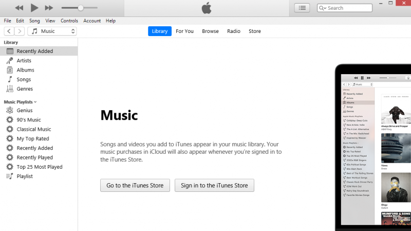 Starta iTunes-applikationen på din PC