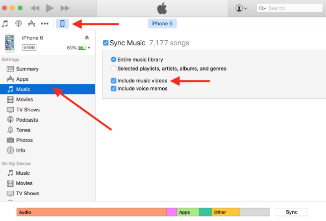 Find Voice Memos in iTunes