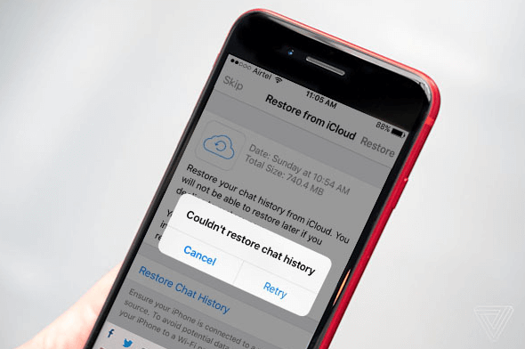 WhatsApp Restore From iCloud Not Working