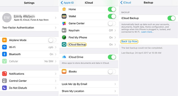 iCloud를 사용하여 iPhone 문자 메시지 백업