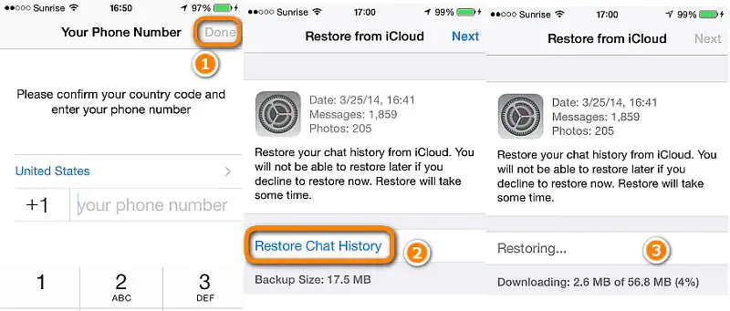 Extrahera WhatsApp från iPhone med iCloud