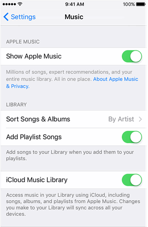 iCloud 동기화를 사용하여 iPad 음악을 iPhone으로 전송