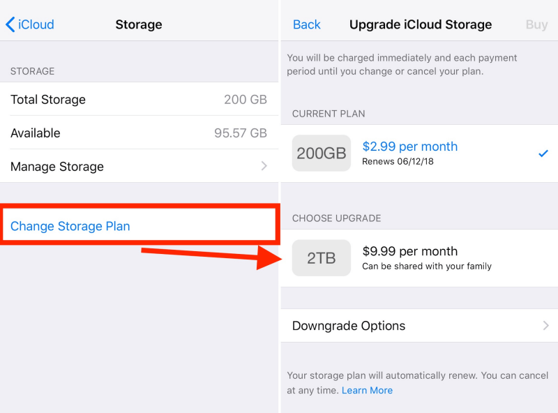 Upgrade Your iCloud Storage To Fix When Photos Not Uploading To iCloud
