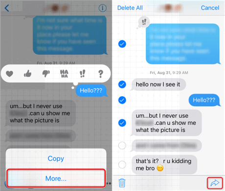 Sending iMessage Conversations as Email Messages Or Attachments