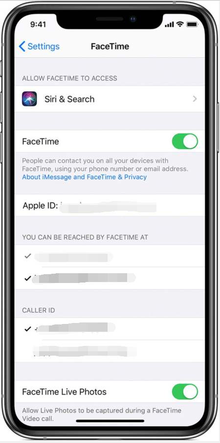 iMessage Face Time 활성화