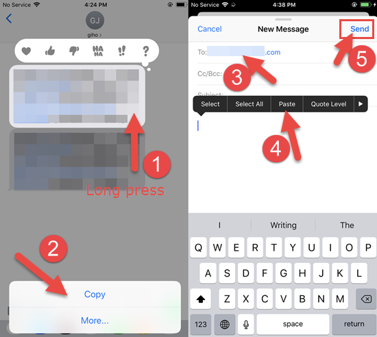 Print iMessage Conversations Using Email