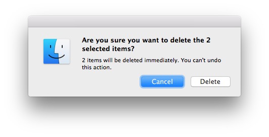 Confirm Delete Immediately Mac