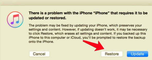 Restore iPhone without Password Using iTunes