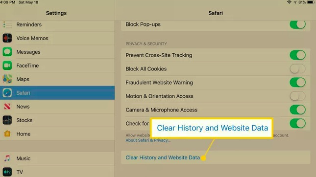 Clear Safari Cache to Fix iPad Mini Crashing Issue