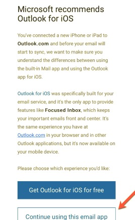 Outlook 계정을 주식 메일 앱에 연결하여 Outlook 수정