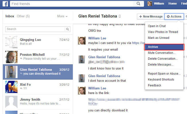 Archive Facebook Messages 2