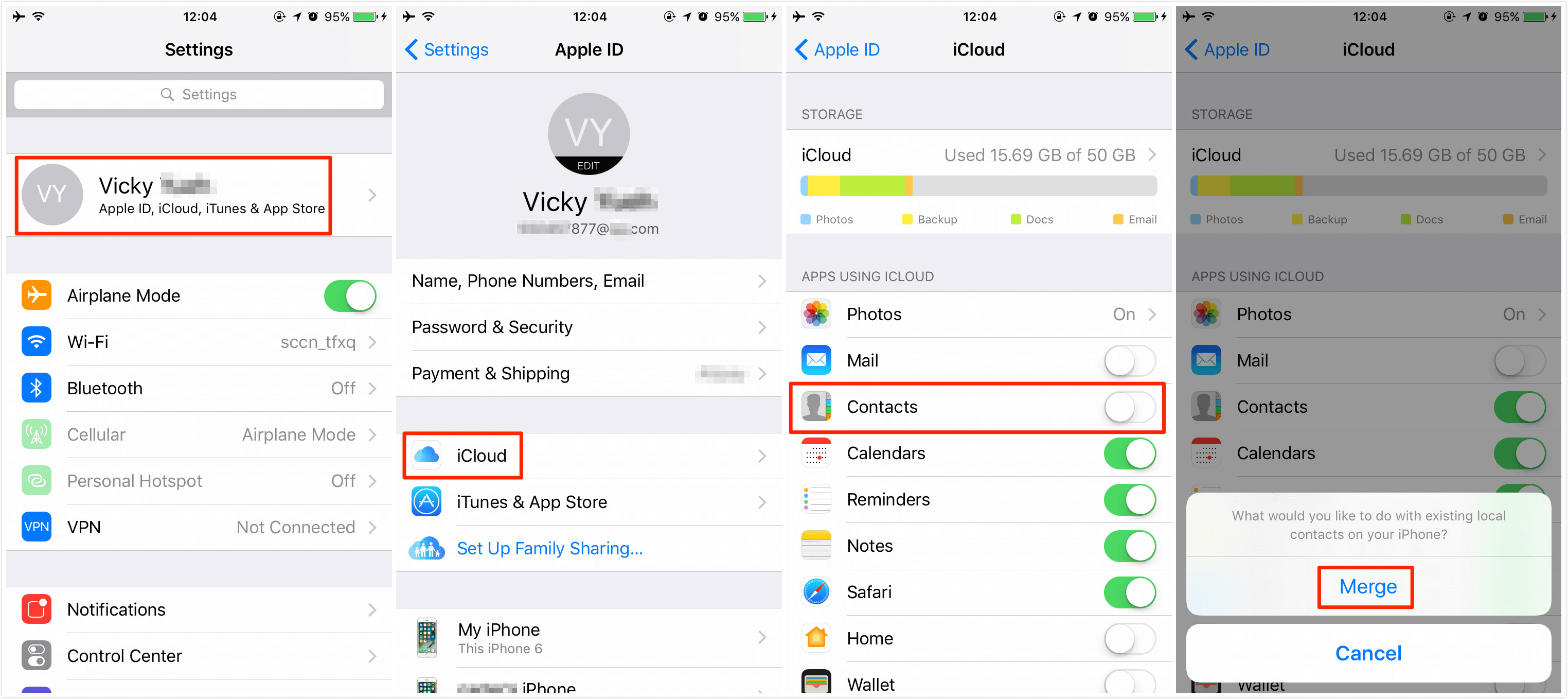 how to get your contacts from icloud to iphone