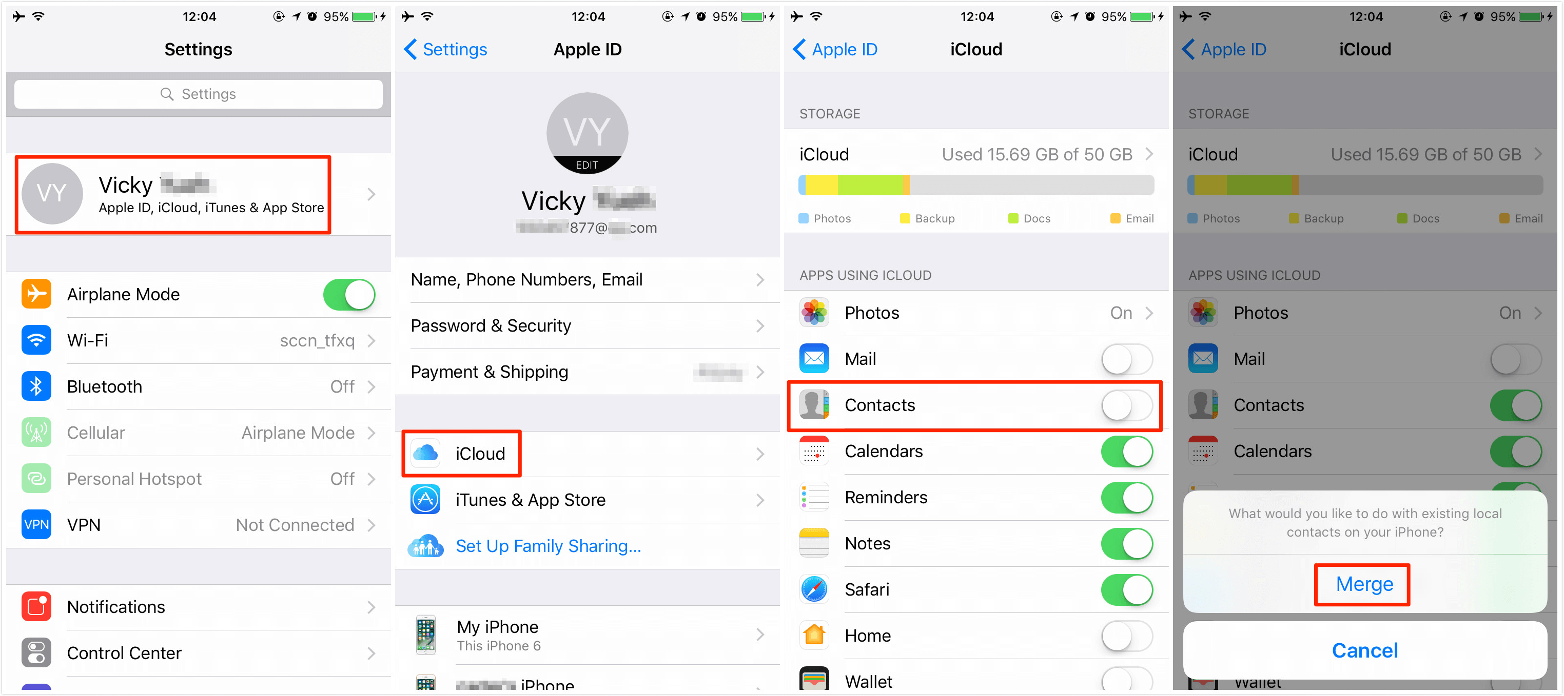 قم بتنزيل جهات الاتصال من Icloud إلى Iphone