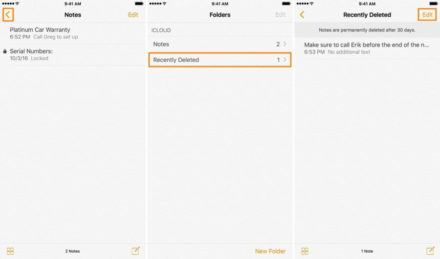 How to Recover Notes from Recently Deleted