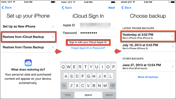 從Icloud Backup恢復Whatsapp對話