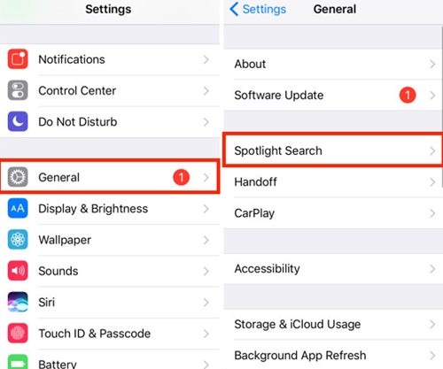Rensa meddelanden Spotlight-sökning efter att ta bort meddelanden från iPhone