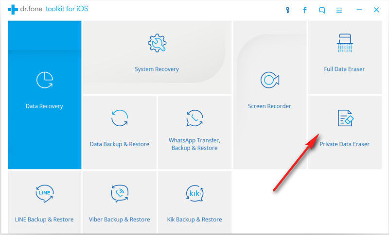 Enter the Private Data Eraser to Delete Messages on iPhone