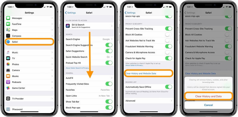 Como limpar o cache do iPhone Safari