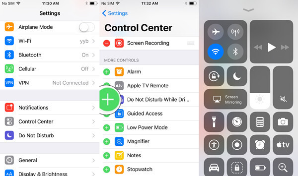 Add Control Center Functions