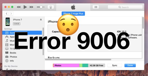 Corregir Itunes Error 9006