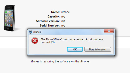 How To Repair The Itunes Error 21 Or Iphone Error 21