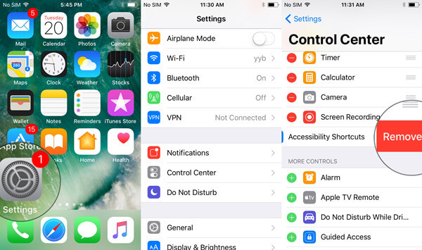 Remove Control Center