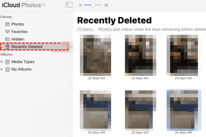 Recuperar fotos excluídas do iCloud do álbum excluído recentemente