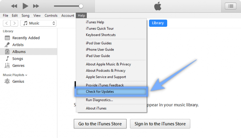 Install Latest iTunes Update to Get Rid of The iPhone Could Not be Synced Error