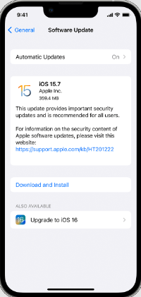 Update iOS iPhone