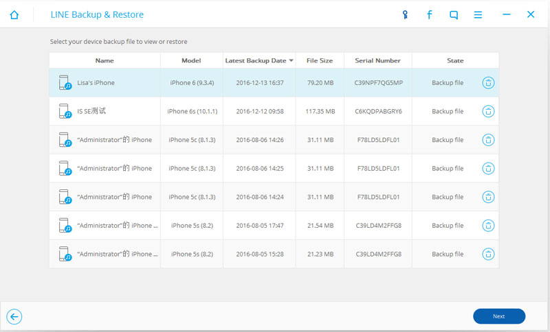 Line Backup Files