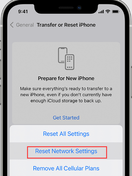 WhatsApp 메시지가 배달되지 않는 문제를 해결하기 위해 iPhone에서 장치의 네트워크 설정을 재설정하십시오.