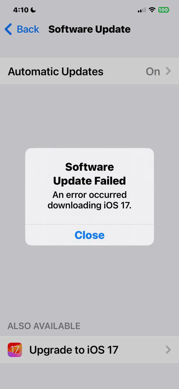 iPhone 레드 스크린 문제의 원인: 소프트웨어 업데이트 실패