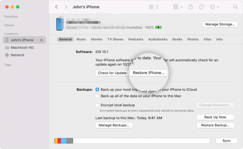 Use iTunes to Restore iPhone instead of iCloud Without Using a Wi-Fi