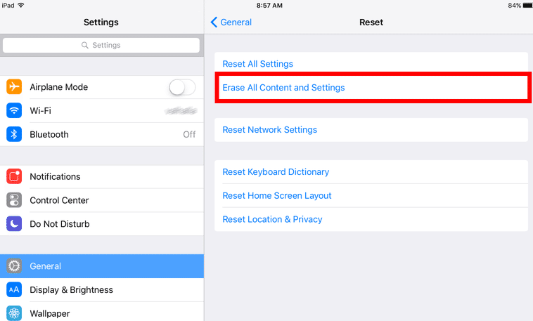 Restore iPad from iCloud Backup Using Inbuilt Settings