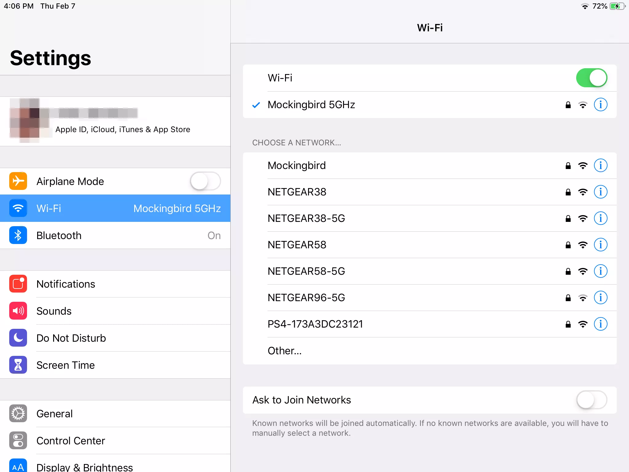 Collega il dispositivo iPad al Wi-Fi