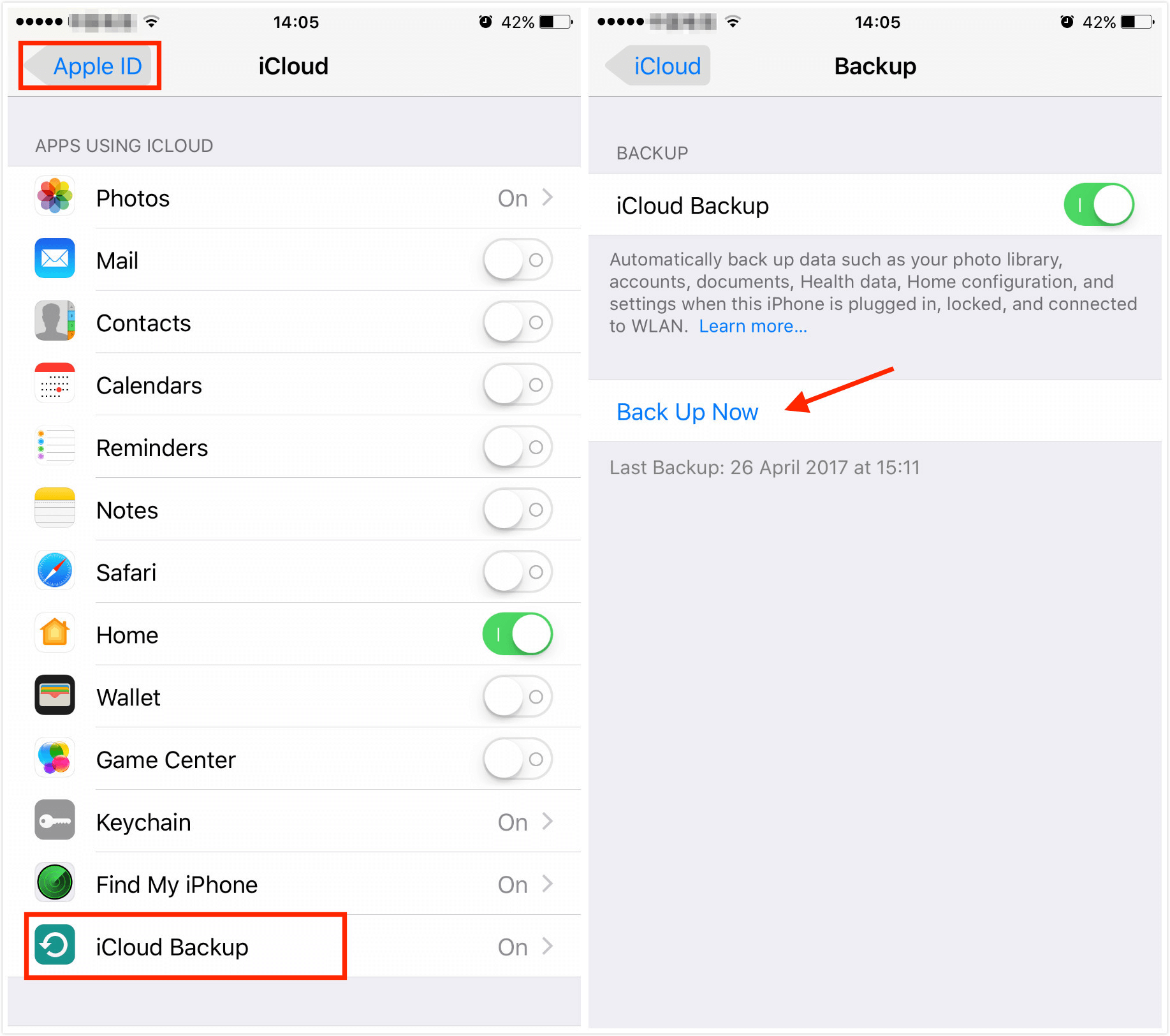 手動備份的ipad到icloud的