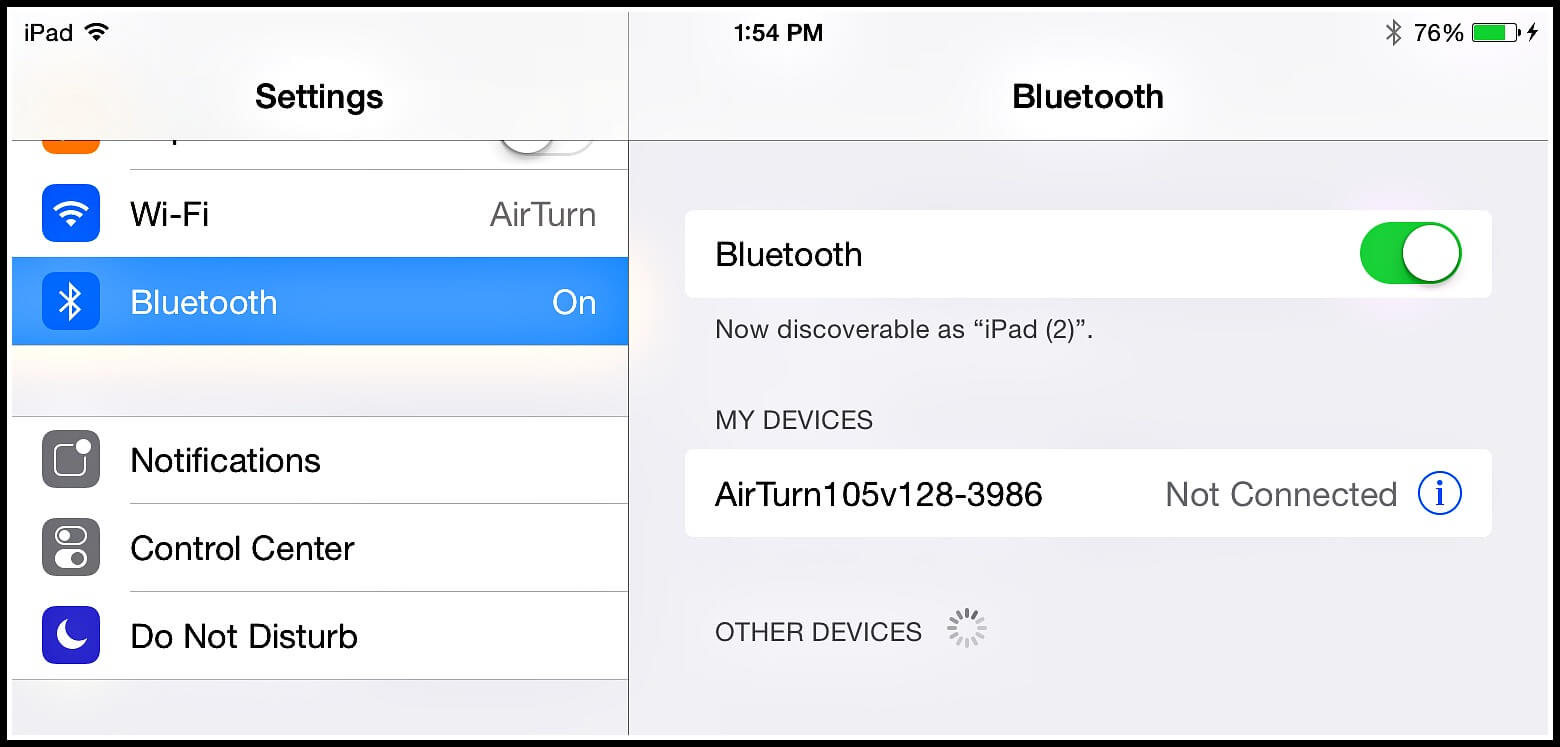 Stäng av Ipad Bluetooth