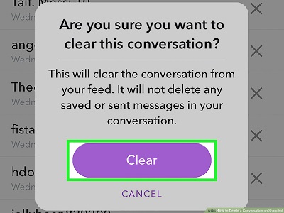 Radera Snapchat-konversationsmeddelande