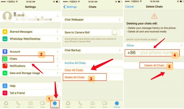 Ta bort alla chattar i WhatsApp på iPhone