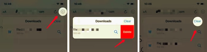 Delete Downloads on iPhone from Safari