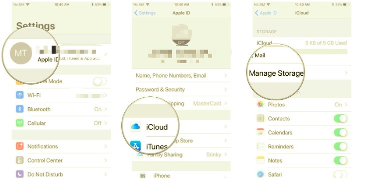 Delete iPhone Storage to Solve the No Storage Problem