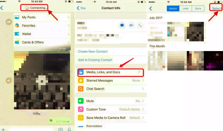 Clear Media, Links, and Documents on iPhone