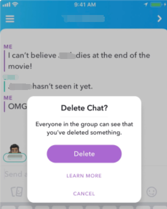 Erase Snapchat Message